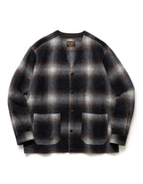 【予約商品】ALPACA SHAGGY OMBRE CHECK / SHIRT CARDIGAN /M263117