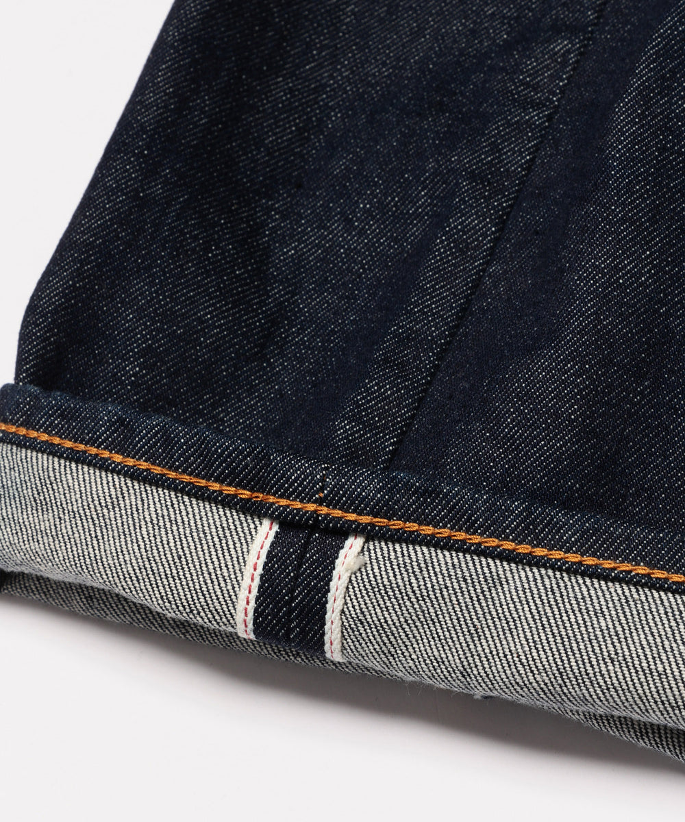 15oz OLD SELVAGE DENIM / WASHED RELAX TAPERED JEANS / M233127