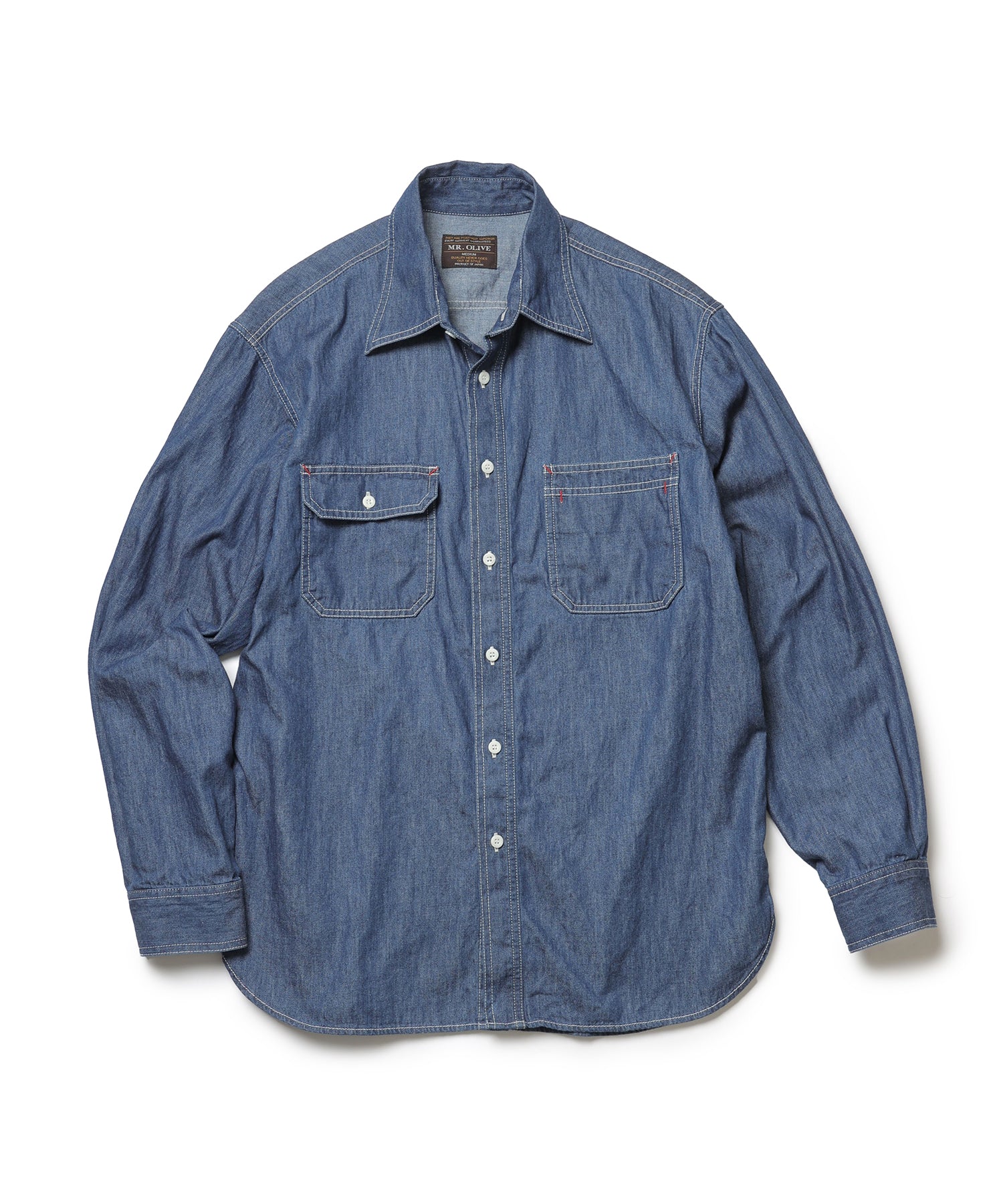 6oz DENIM / BLEACH WASH SERVICEMAN SHIRT / M253105 – MR