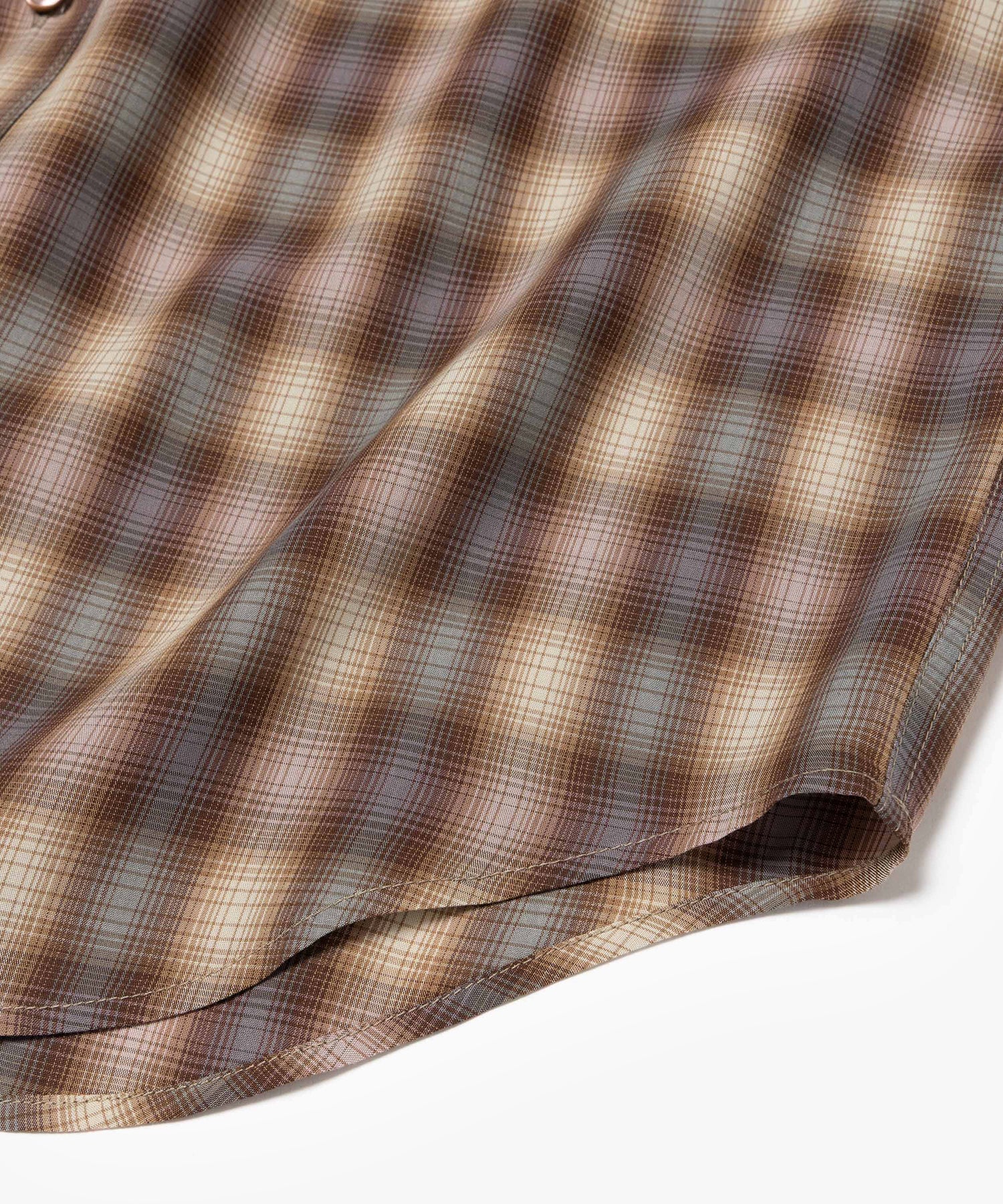 【予約商品】SILKY TENCEL CHECK / REGULAR COLLAR SHIRT /263107