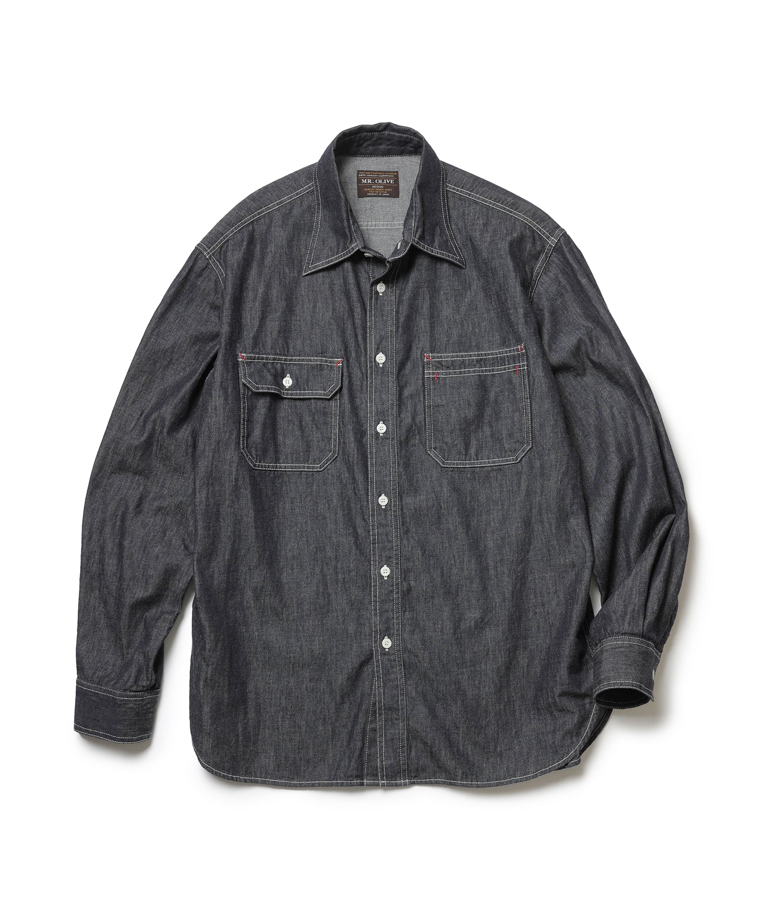 6oz DENIM / RINSE WASH SERVICEMAN SHIRT / M253104