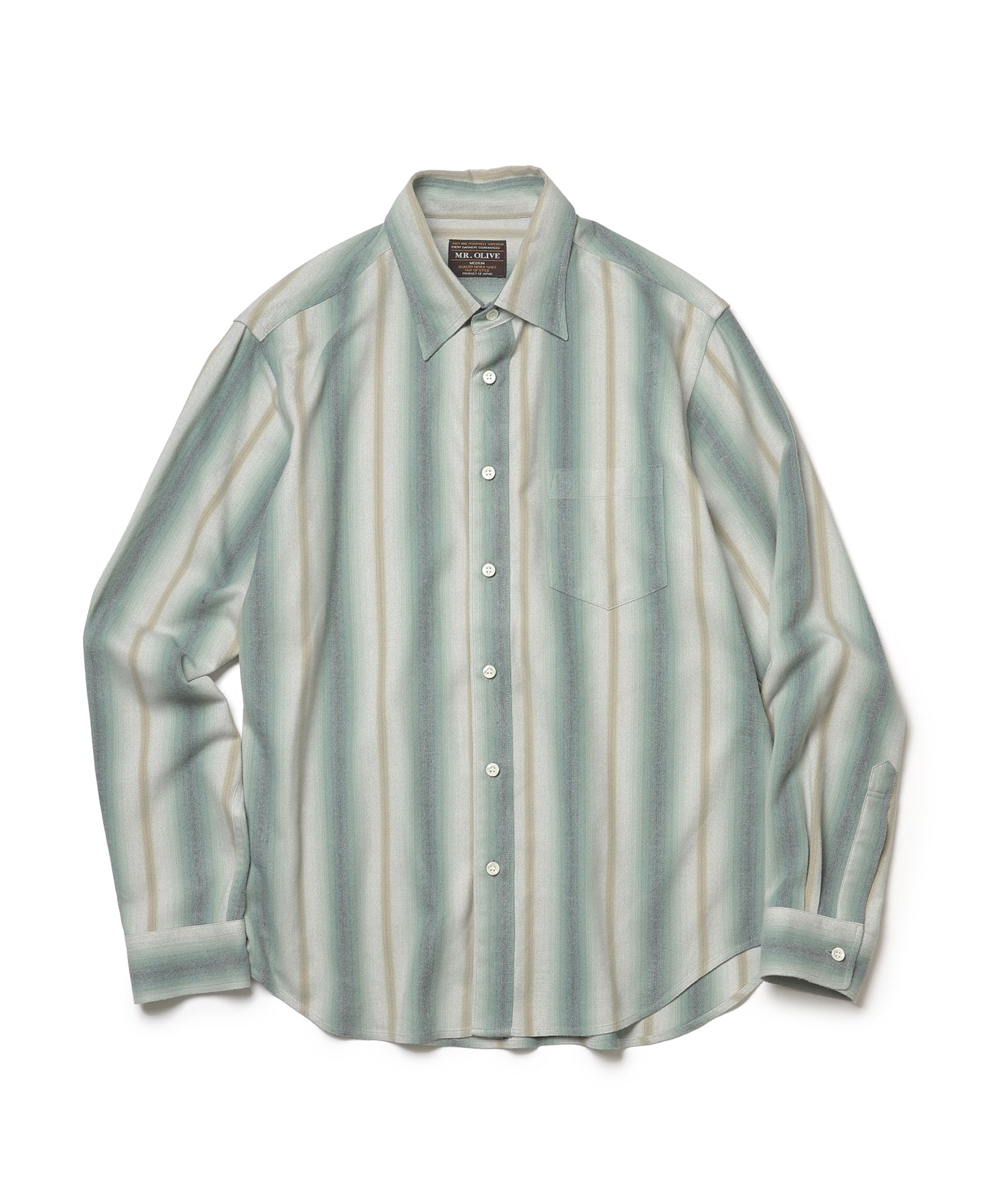 VINTAGE RAYON STRIPE / REGULAR COLLAR SHIRT / M253103