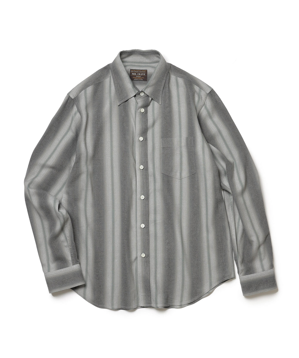 VINTAGE RAYON STRIPE / REGULAR COLLAR SHIRT / M253103