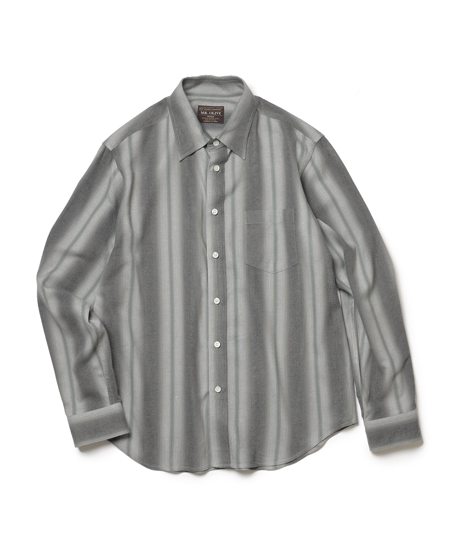 VINTAGE RAYON STRIPE / REGULAR COLLAR SHIRT / M253103