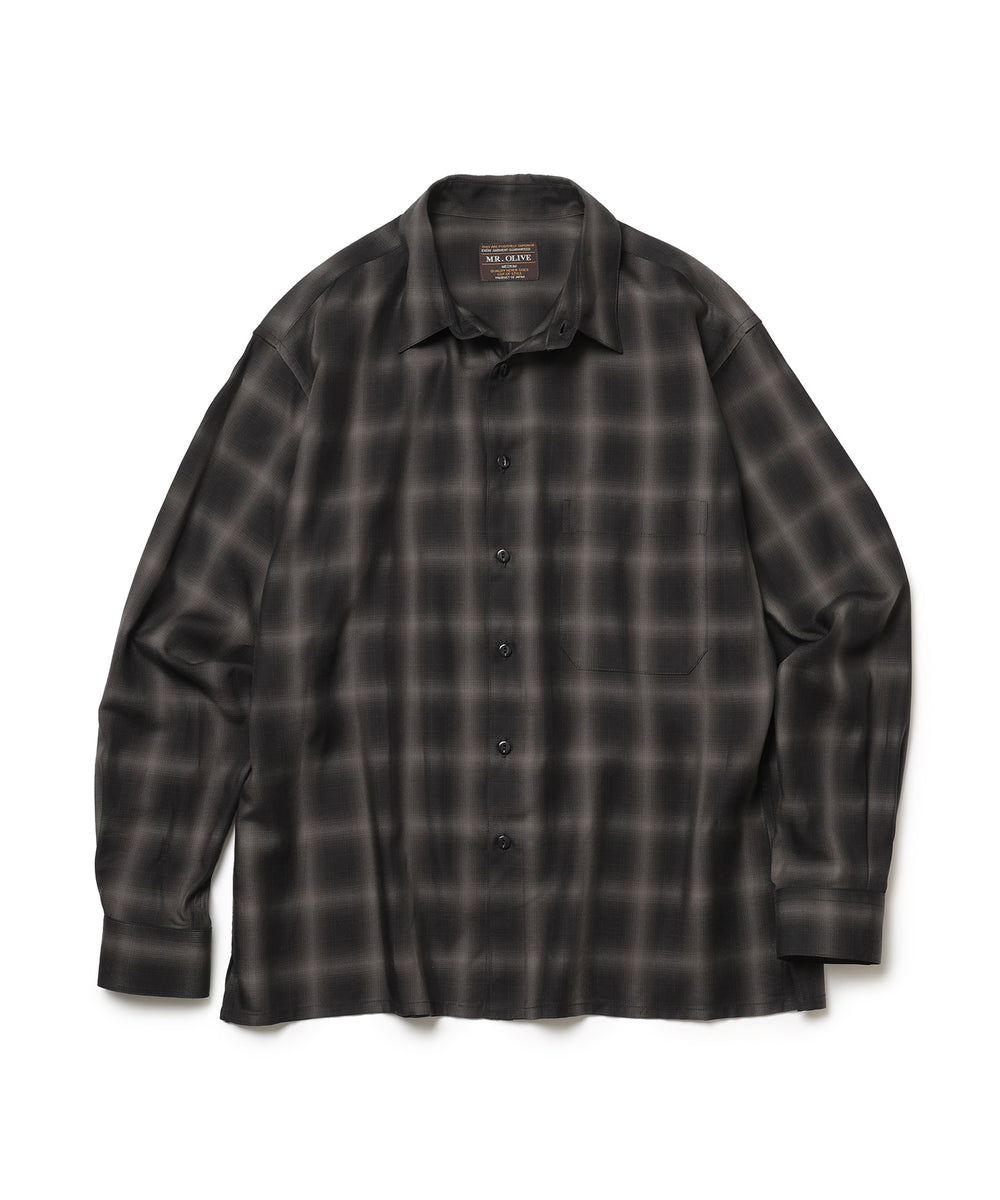 TENCEL CHECK / SQUARE REGULAR COLLAR SHIRT / M253102