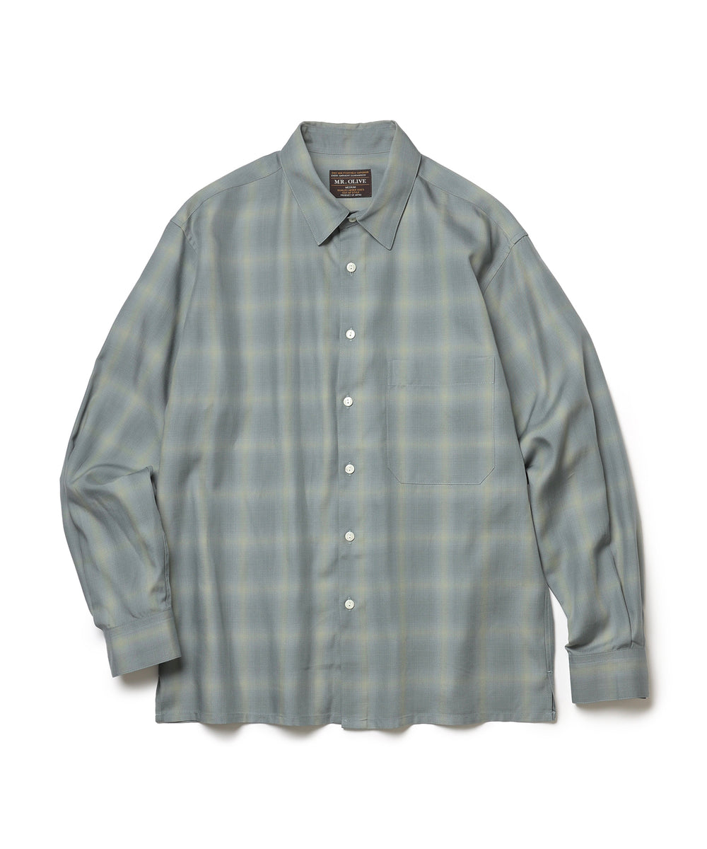 TENCEL CHECK / SQUARE REGULAR COLLAR SHIRT / M253102
