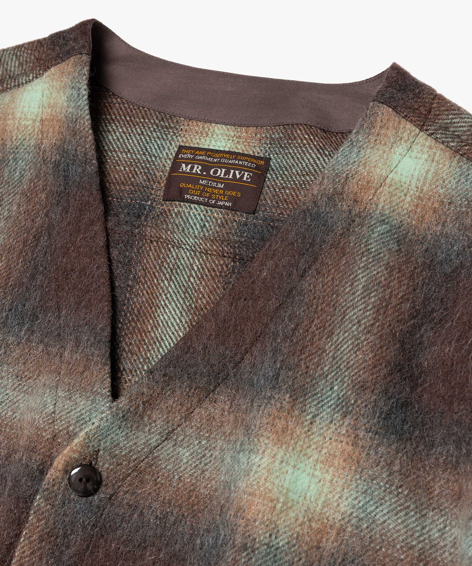 【予約商品】ALPACA SHAGGY OMBRE CHECK / SHIRT CARDIGAN /M263117