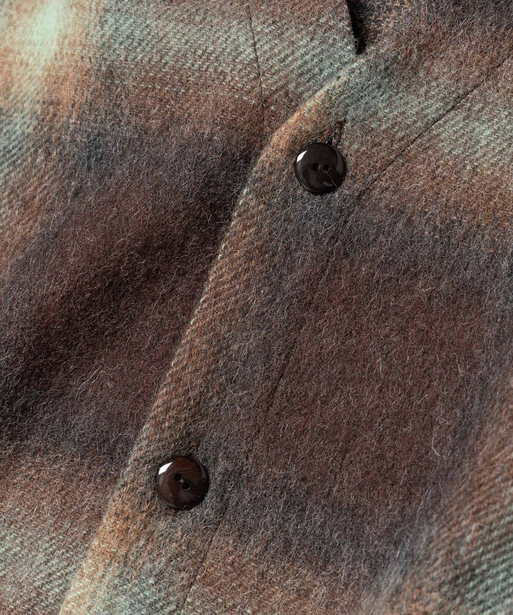 【予約商品】ALPACA SHAGGY OMBRE CHECK / SHIRT CARDIGAN /M263117