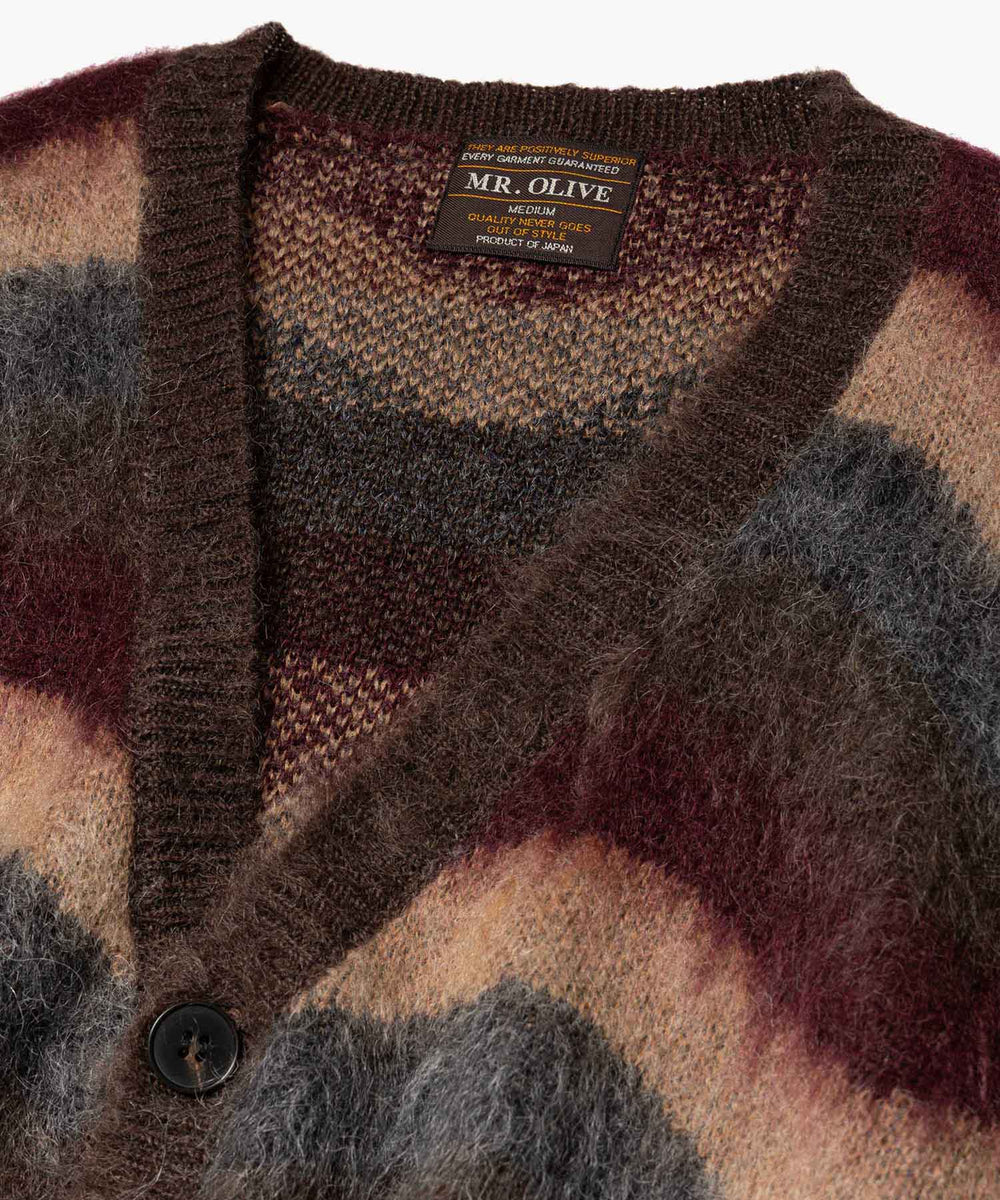 【予約商品】WAVE BORDER MOHAIR / HERITAGE CARDIGAN /M263123