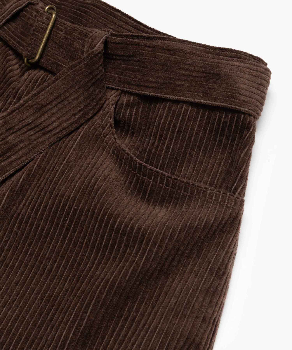 【予約商品】WIDE WALE CORDUROY / BELTED RELAX TAPERED PANTS /M263130