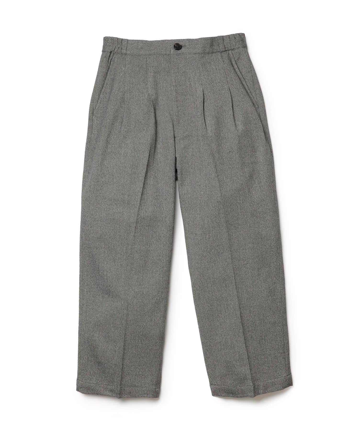 PEACHSKIN STRETCH GABARDINE / 2TACK WIDE EASY PANTS / M253119
