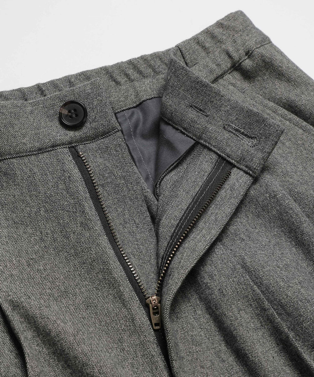PEACHSKIN STRETCH GABARDINE / 2TACK WIDE EASY PANTS / M253119