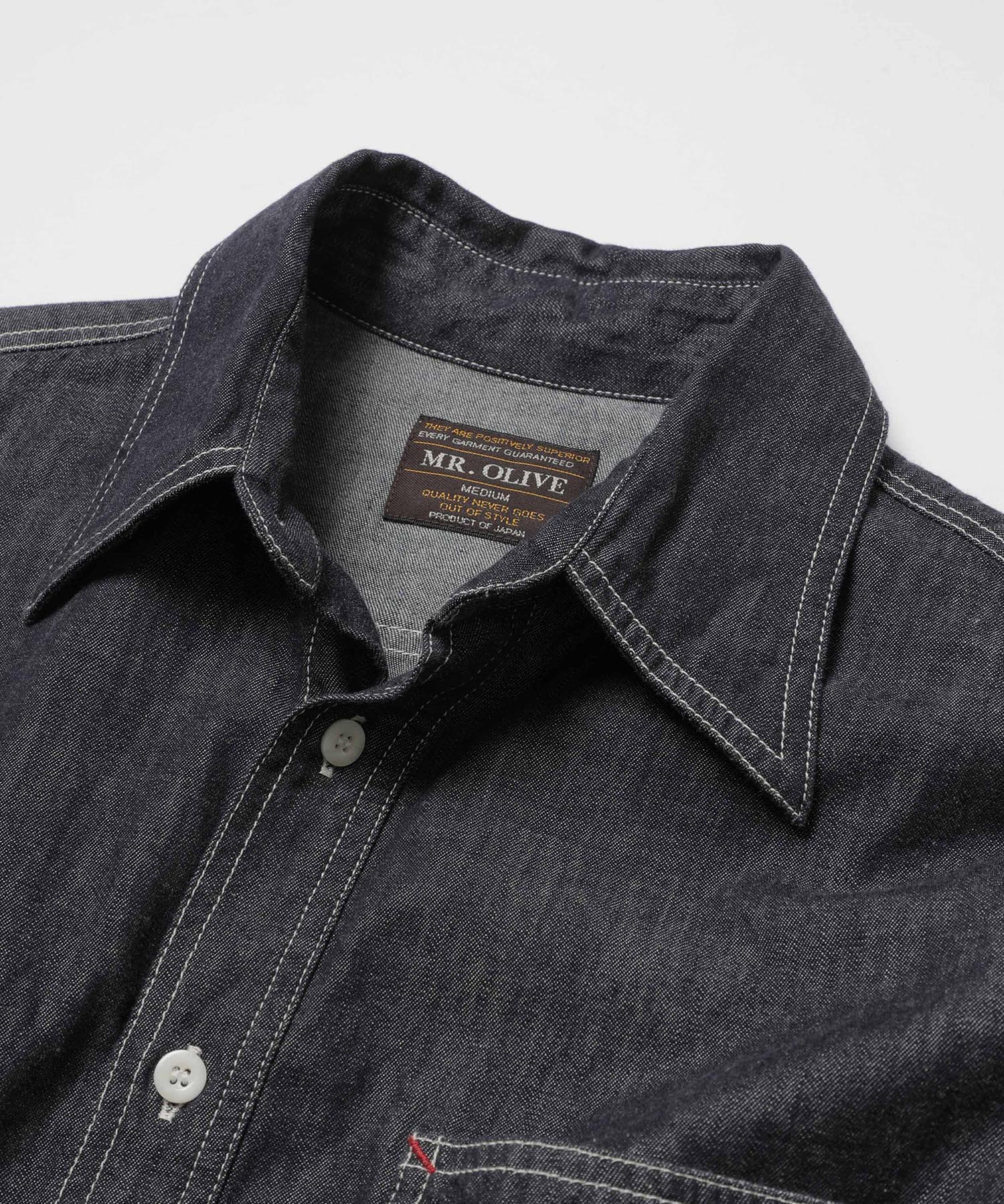 6oz DENIM / RINSE WASH SERVICEMAN SHIRT / M253104