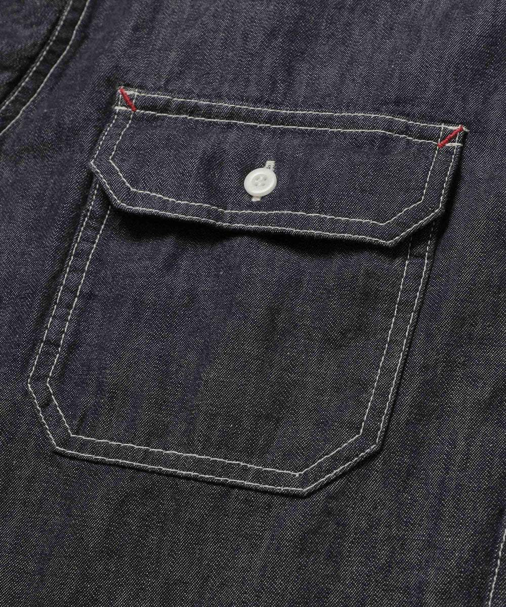 6oz DENIM / RINSE WASH SERVICEMAN SHIRT / M253104