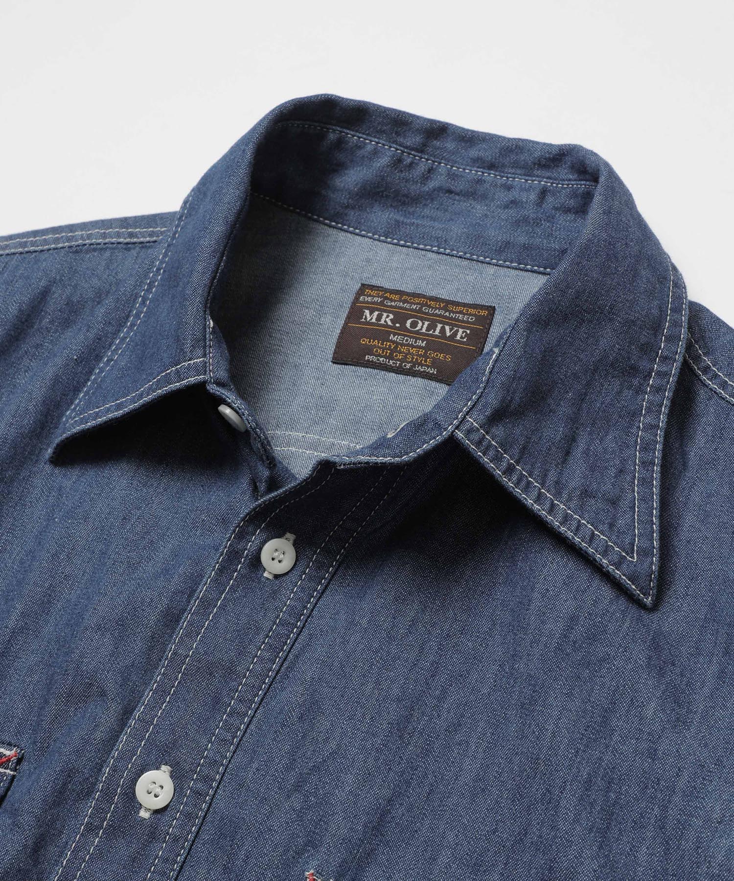 6oz DENIM / BLEACH WASH SERVICEMAN SHIRT / M253105