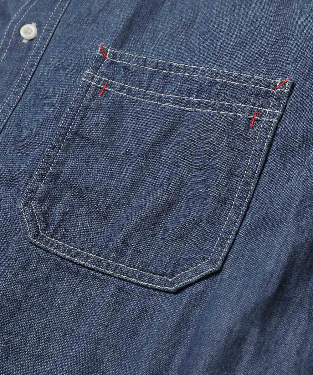 6oz DENIM / BLEACH WASH SERVICEMAN SHIRT / M253105