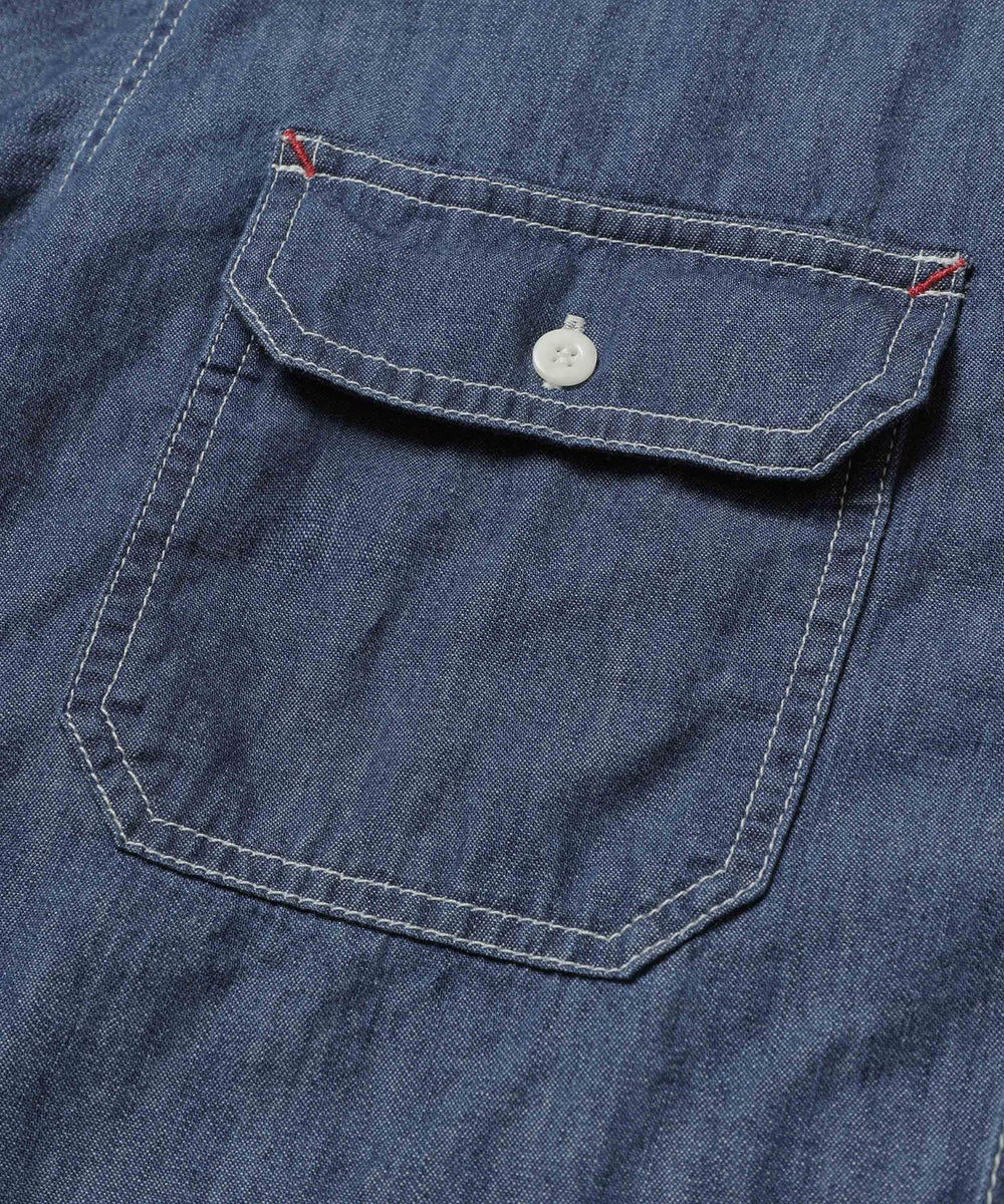 6oz DENIM / BLEACH WASH SERVICEMAN SHIRT / M253105