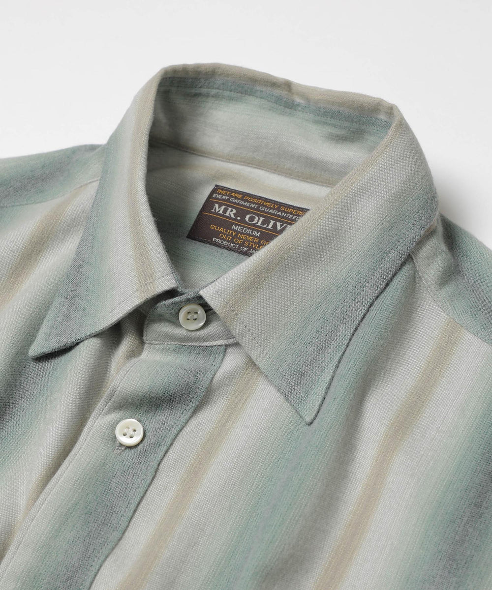 VINTAGE RAYON STRIPE / REGULAR COLLAR SHIRT / M253103