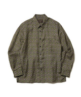 L/R CIRCLE BATIK PATTERN / SQUARE CUT REGULAR COLLAR SHIRT