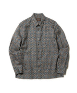 L/R CIRCLE BATIK PATTERN / SQUARE CUT REGULAR COLLAR SHIRT