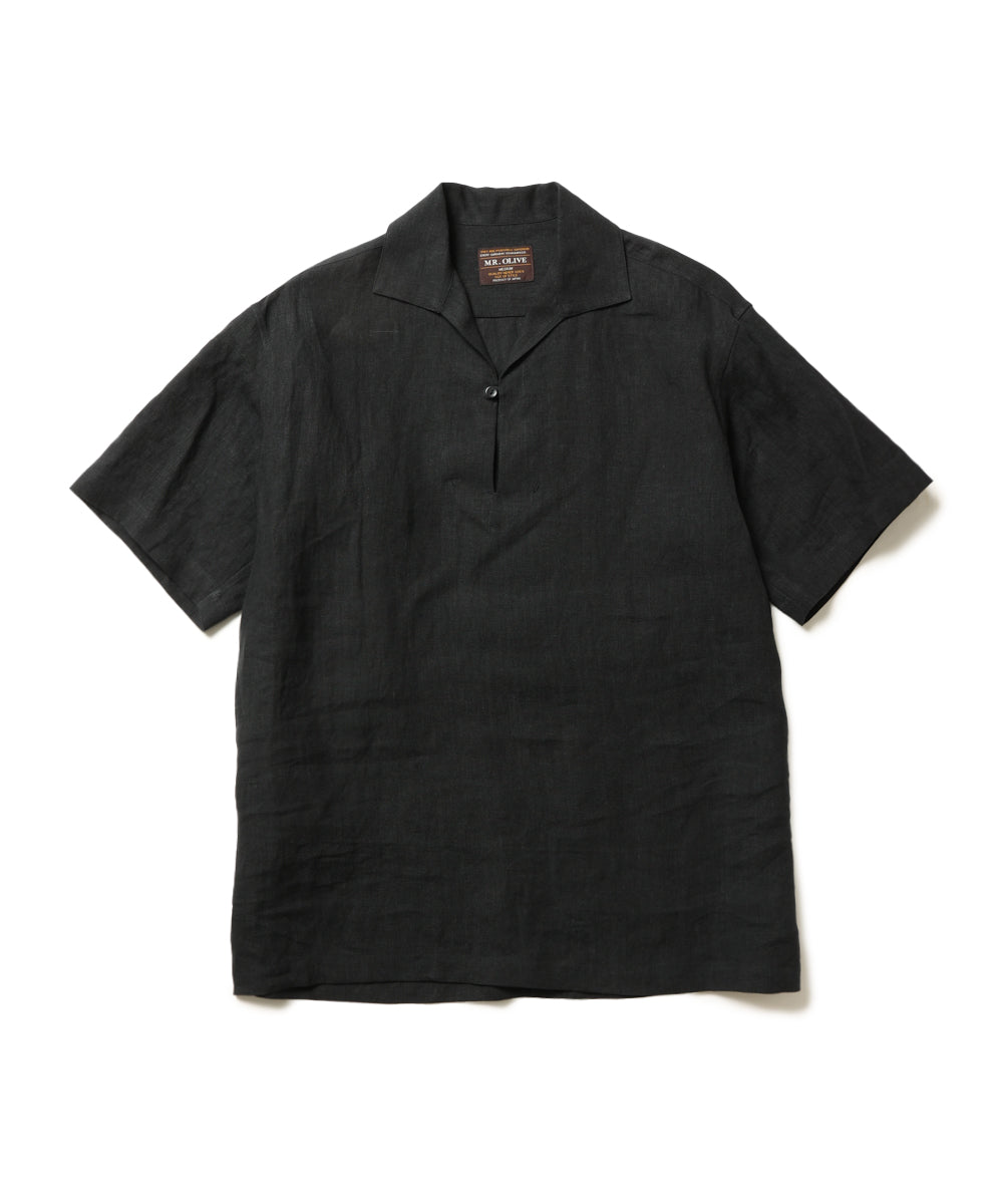 FRENCH LINEN WASHABLE / SHORT SLEEVE CAPRI SHIRT