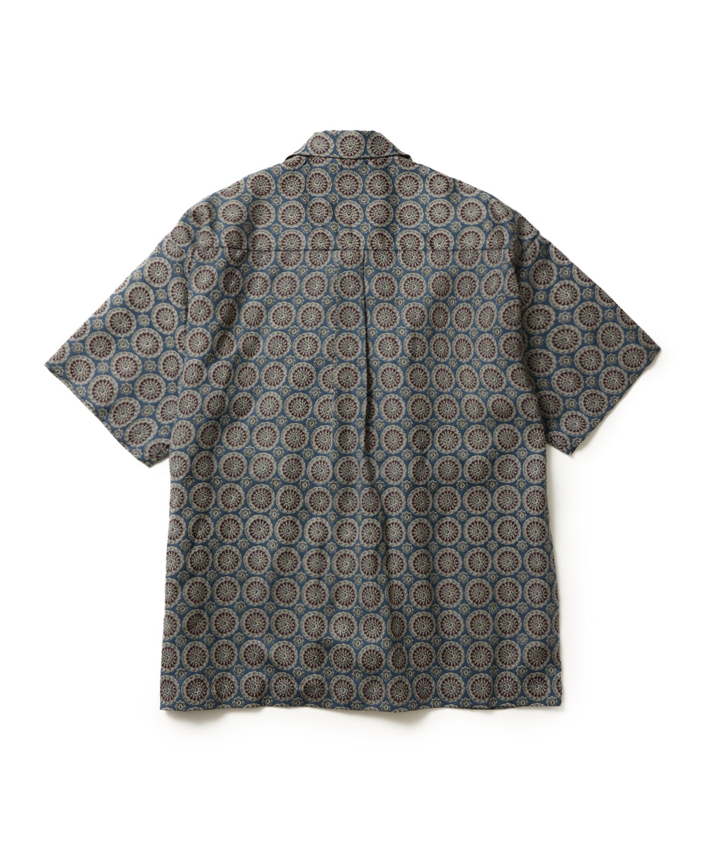 L/R CIRCLE BATIK PATTERN / OPEN COLLAR SHIRT