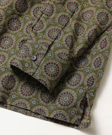 L/R CIRCLE BATIK PATTERN / SQUARE CUT REGULAR COLLAR SHIRT