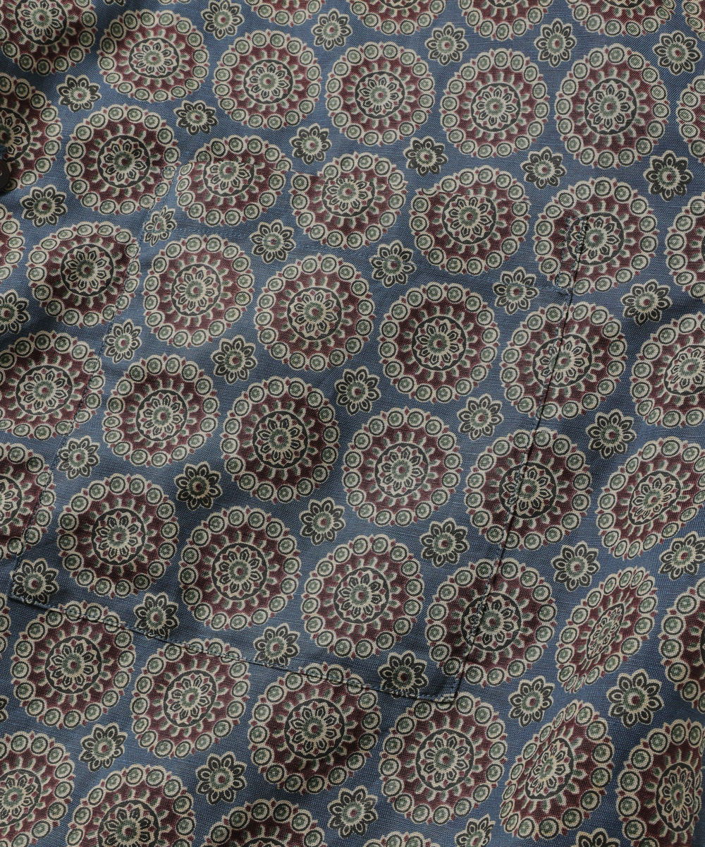 L/R CIRCLE BATIK PATTERN / OPEN COLLAR SHIRT