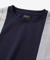 MIX MATERIAL / MULTI STRIPE HYBRID SHIRT