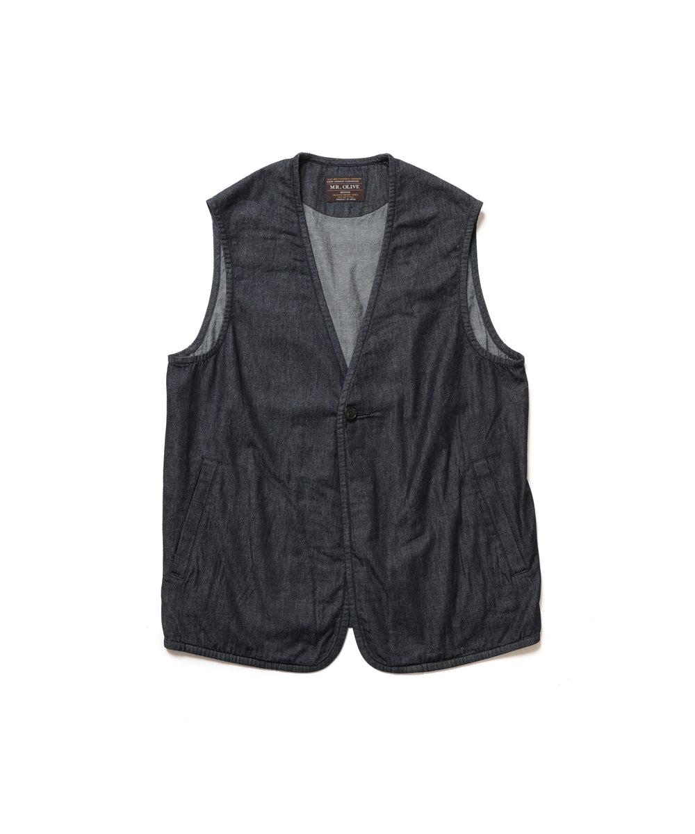 【予約商品】RINSE WASH 6oz SUPER LIGHT DENIM / ONE BUTTON VEST / M261111