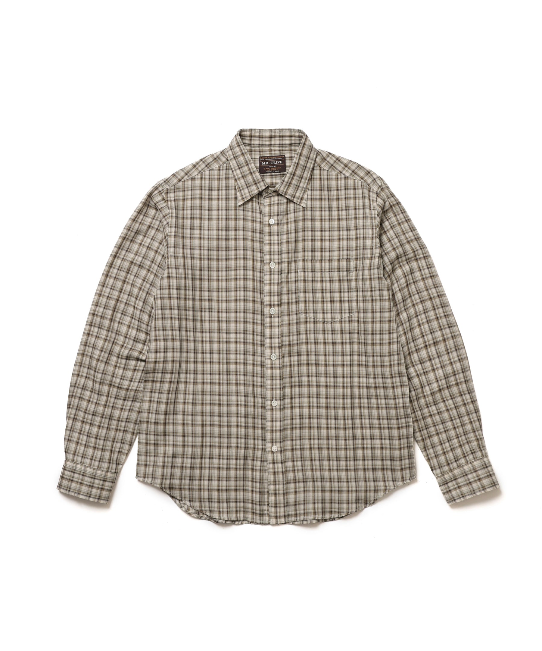 【予約商品】DOUBLE GAUZE MADRAS CHECK / REGULAR COLLAR SHIRT / M261114