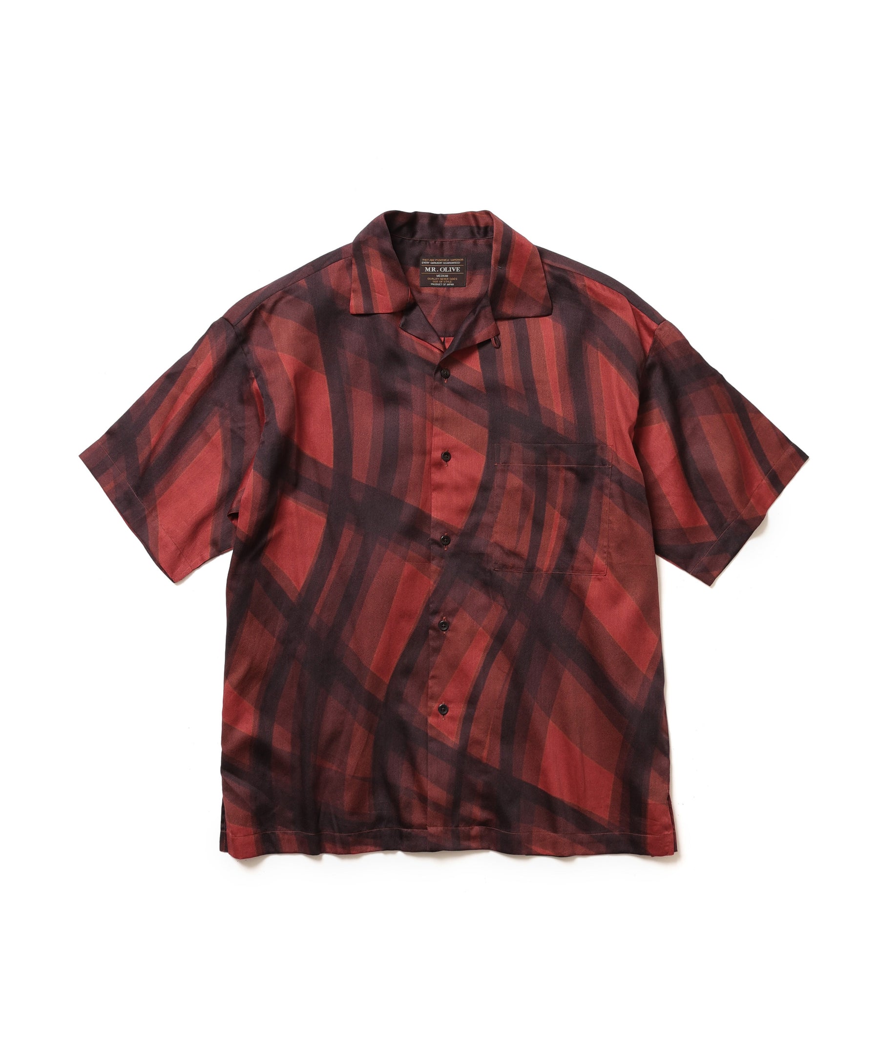 【予約商品】ABSTRACT CHECK / SHORT/S OPEN COLLAR SHIRT/ M261130