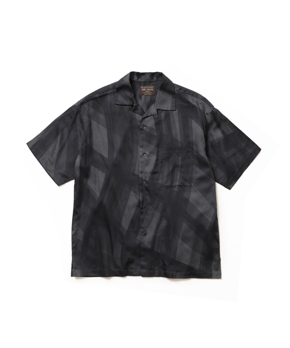 【予約商品】ABSTRACT CHECK / SHORT/S OPEN COLLAR SHIRT/ M261130