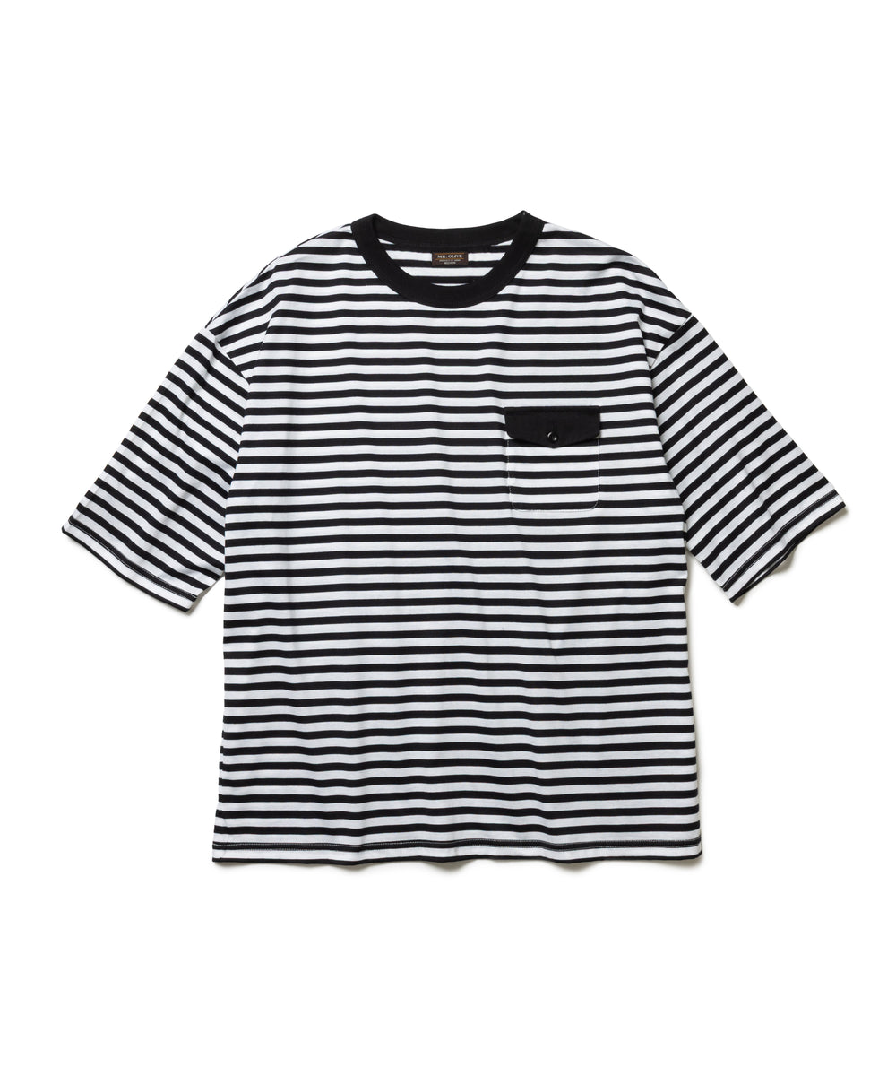 SILKET BORDER / FLAP POCKET T-SHIRT