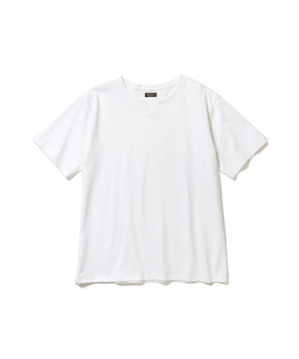 COOL TOUCH COTTON / KEY NECK T-SHIRT