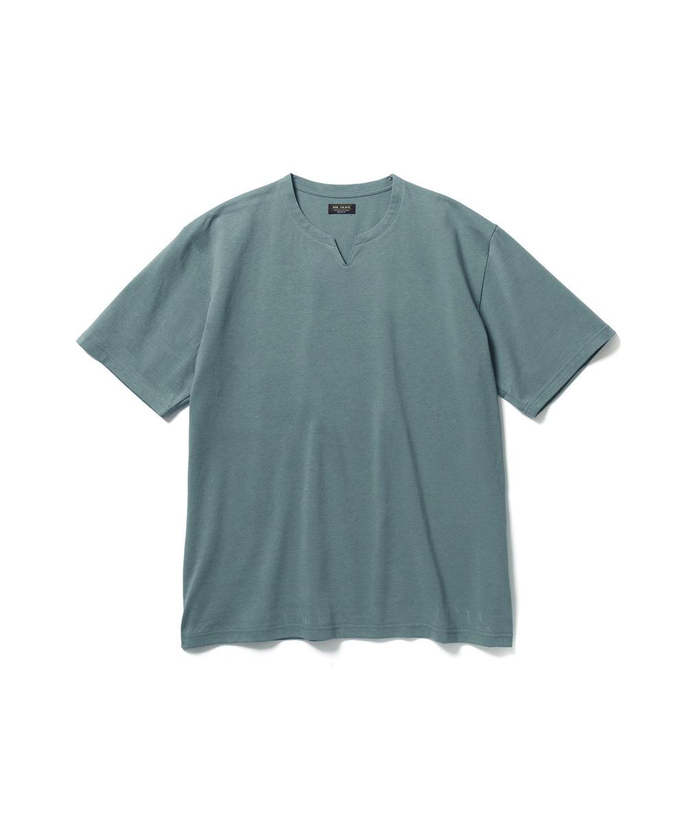COOL TOUCH COTTON / KEY NECK T-SHIRT