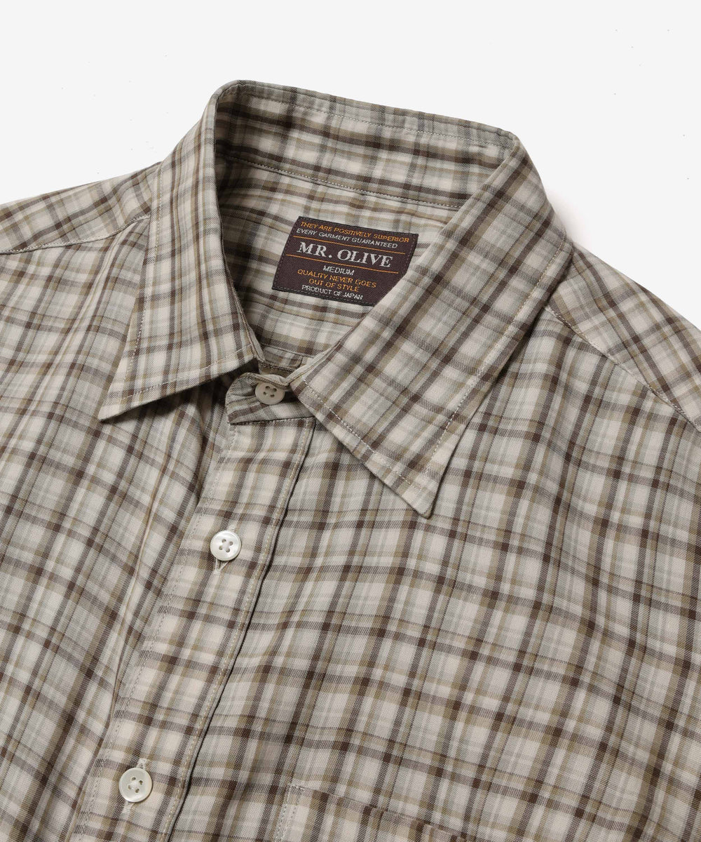【予約商品】DOUBLE GAUZE MADRAS CHECK / REGULAR COLLAR SHIRT / M261114