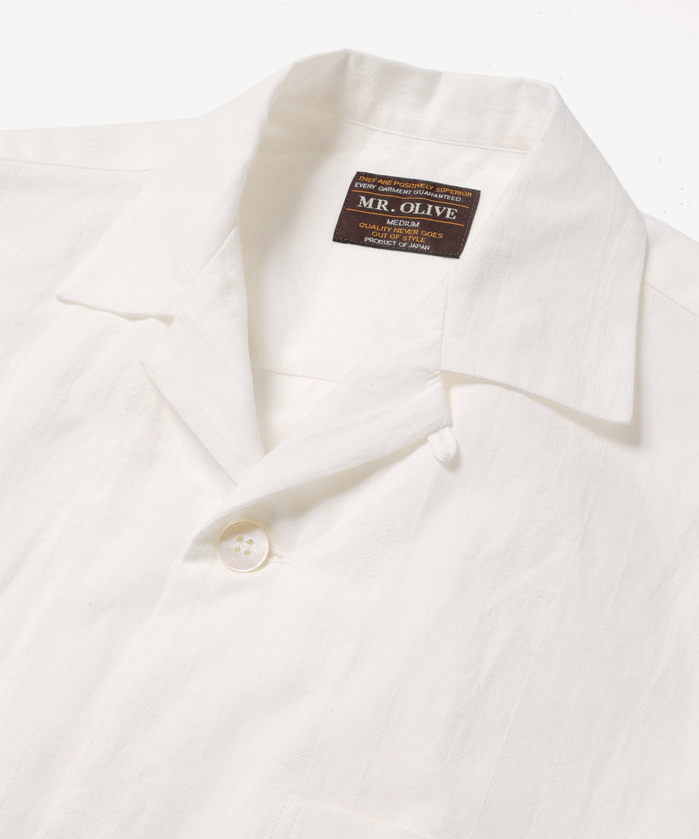 【予約商品】C/L PANAMA STRIPES / SHORT/S OPEN COLLAR SHIRT / M261131