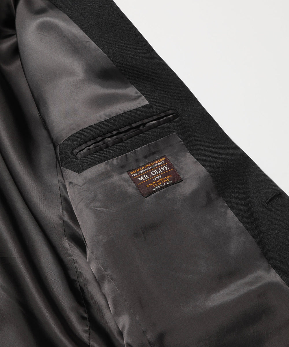 MR.OLIVE / RETRO POLYESTER TWILL / 2B SEMI PEAKED LAPEL JACKET
