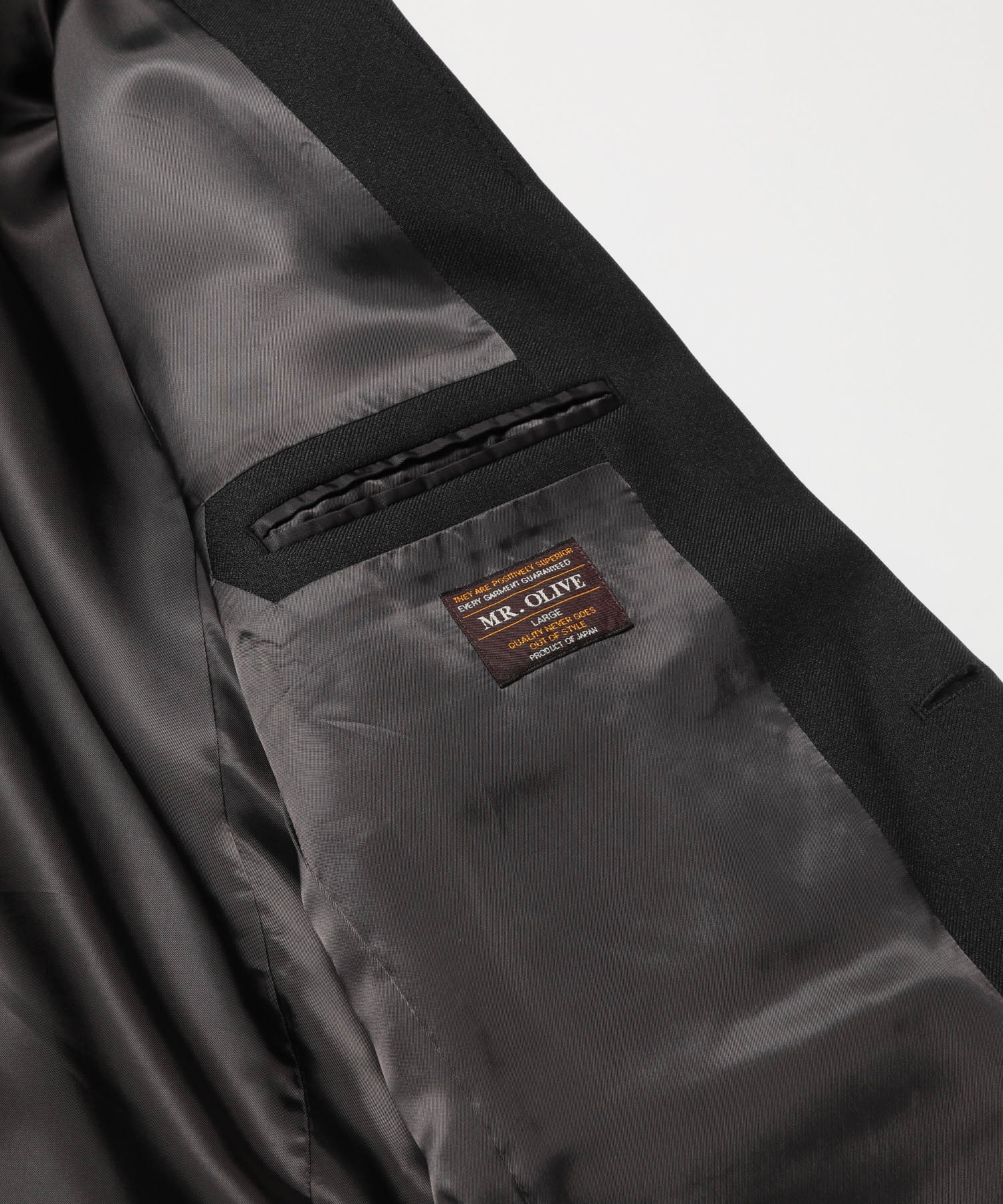 MR.OLIVE / RETRO POLYESTER TWILL / 2B SEMI PEAKED LAPEL JACKET