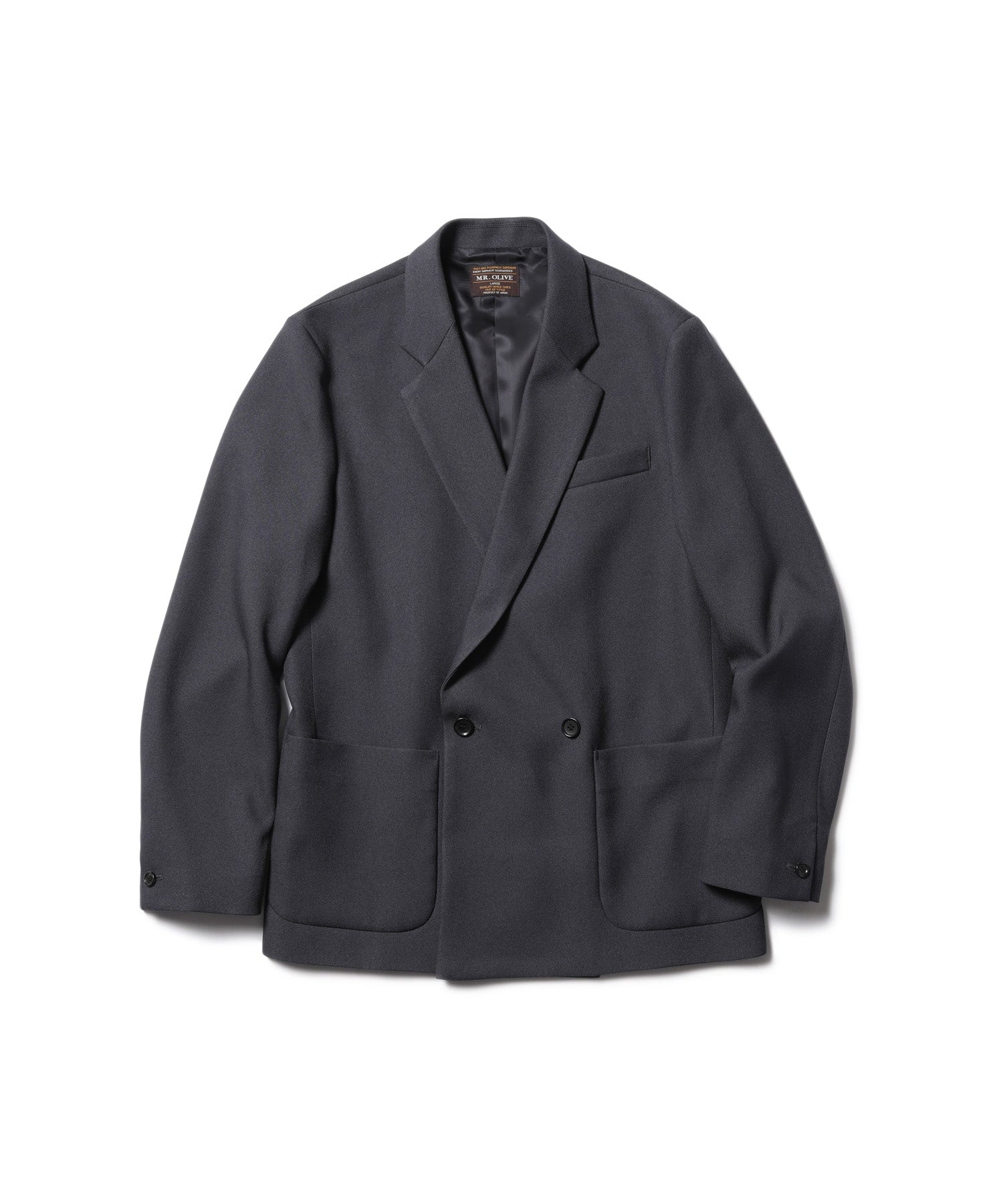 MR.OLIVE / RETRO POLYESTER TWILL / 2B DOUBLE BREASTED JACKET – MR