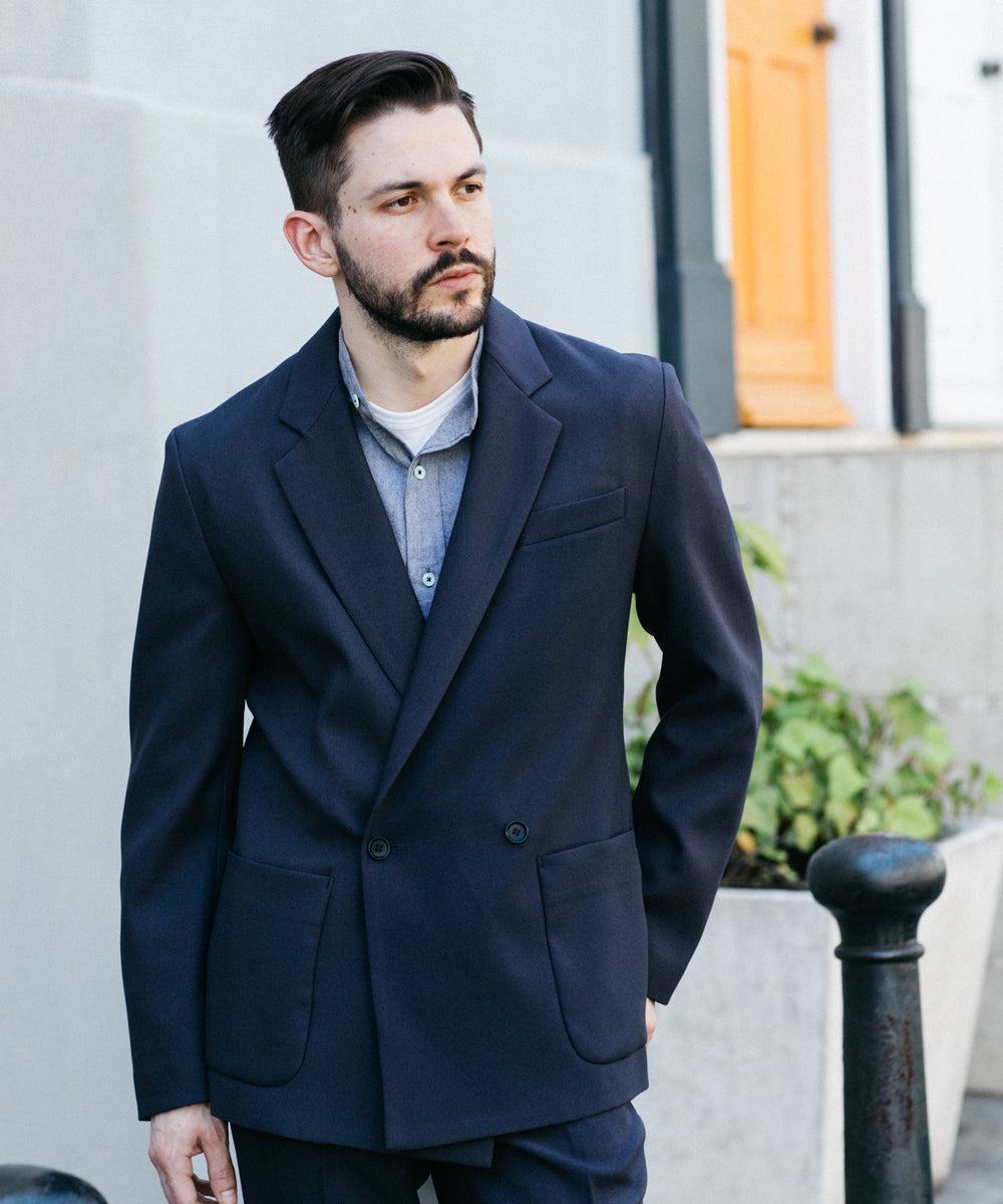 MR.OLIVE / RETRO POLYESTER TWILL / 2B DOUBLE BREASTED JACKET