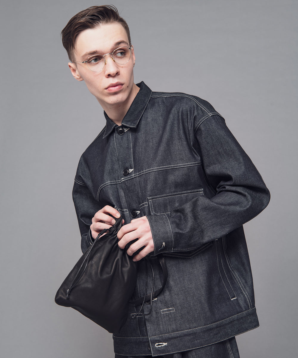 IMPERMA-LEATHER / WATER PROOF LIGHT LEATHER / DRAWSTRING BAG / ME698