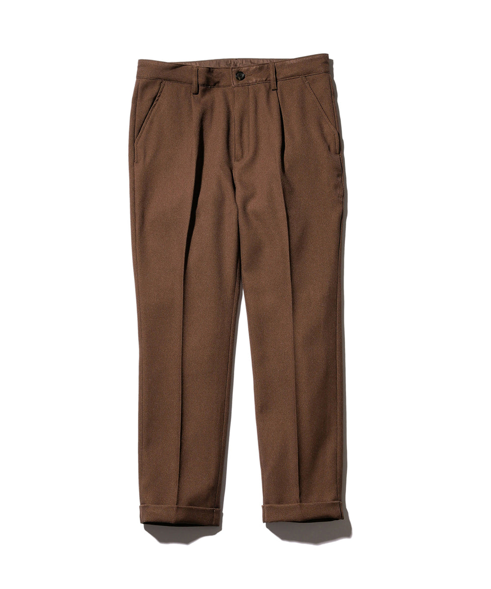MR.OLIVE / RETRO POLYESTER TWILL / ONE PLEATS STA-PREST TAPERED PANTS