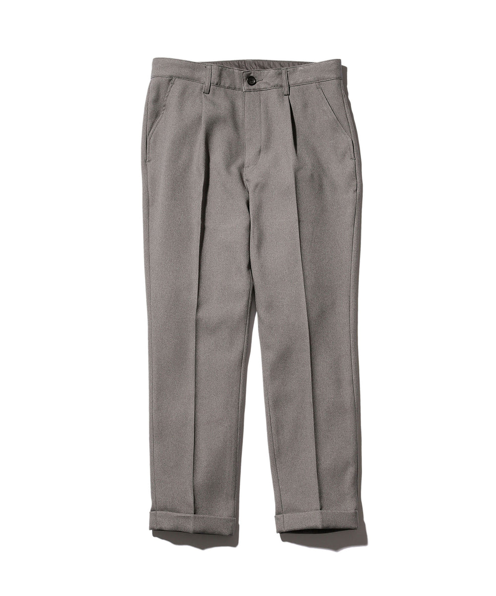 MR.OLIVE / RETRO POLYESTER TWILL / ONE PLEATS STA-PREST TAPERED PANTS