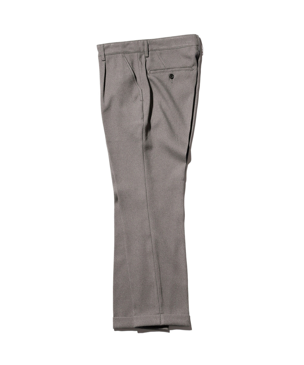 MR.OLIVE / RETRO POLYESTER TWILL / ONE PLEATS STA-PREST TAPERED PANTS