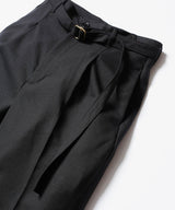 MR.OLIVE / RETRO POLYESTER TWILL / BELTED WIDE TAPERED PANTS / M-19101