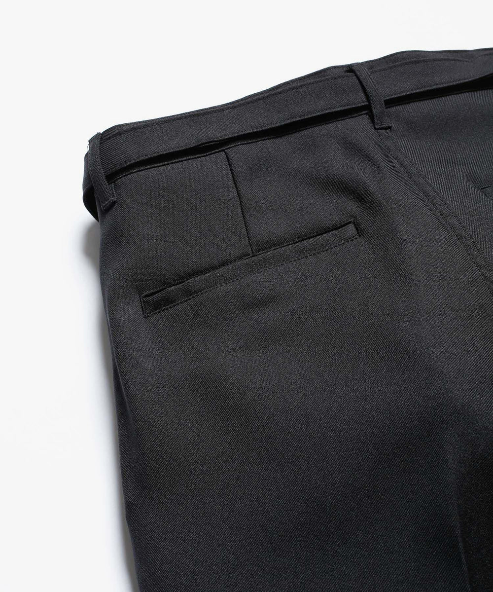 MR.OLIVE / RETRO POLYESTER TWILL / BELTED WIDE TAPERED PANTS / M-19101