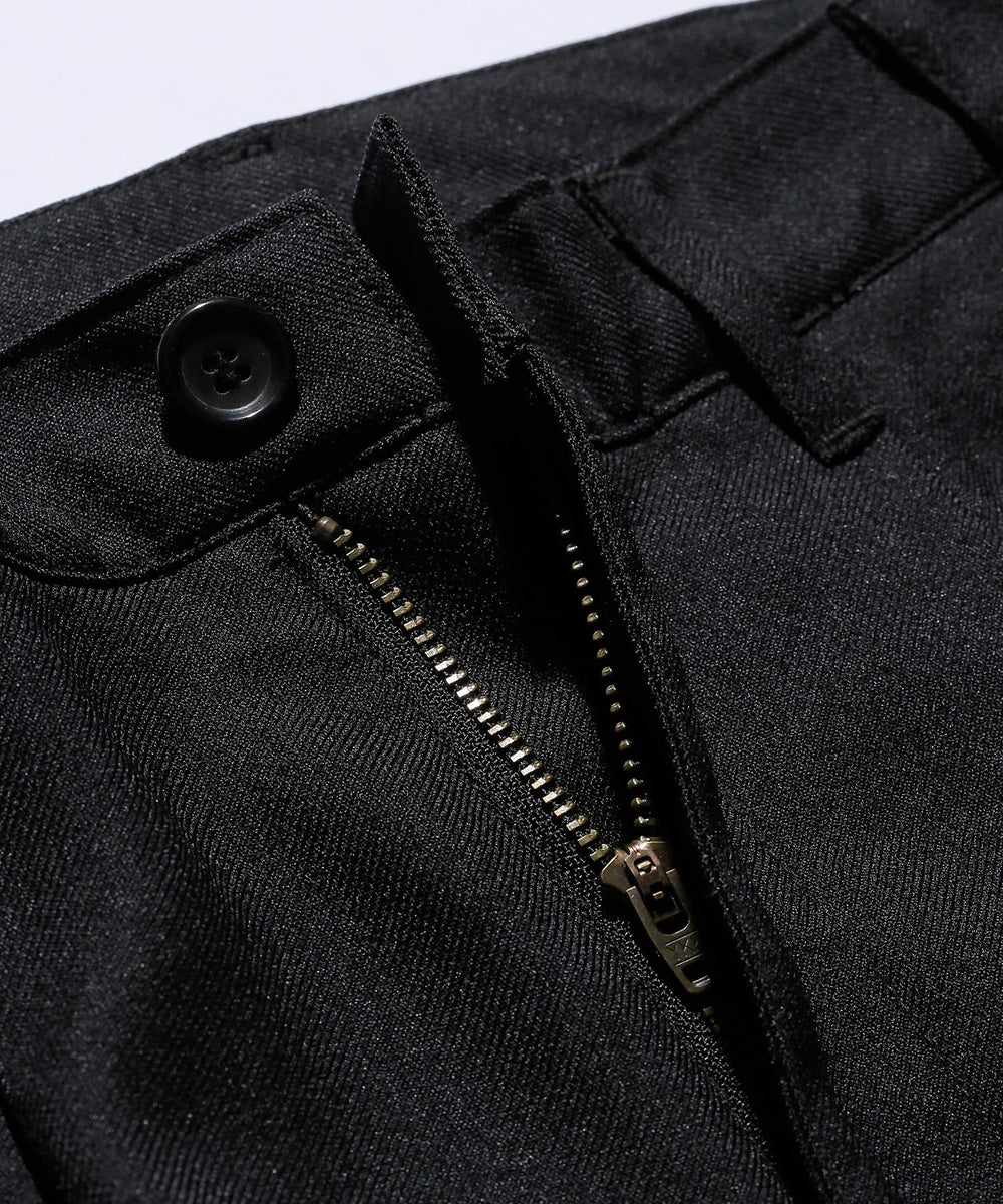 MR.OLIVE / RETRO POLYESTER TWILL / ONE PLEATS STA-PREST TAPERED PANTS
