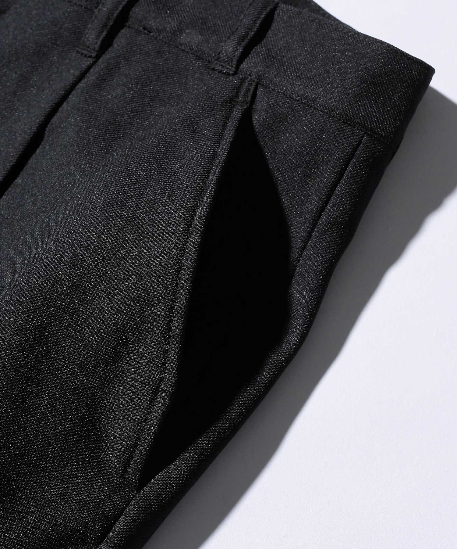 MR.OLIVE / RETRO POLYESTER TWILL / ONE PLEATS STA-PREST TAPERED PANTS